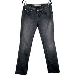 Big Star Kayla Straight Black Wash Mid Rise Fit Jeans Size 28